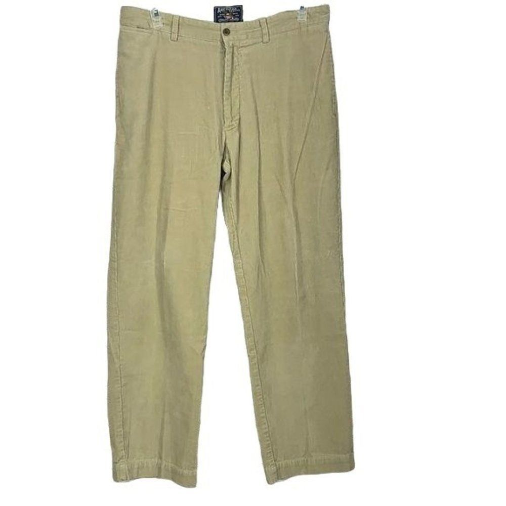 American Living‎ Men's Tan Corduroy Flat Front Pants Size 36 x 32
